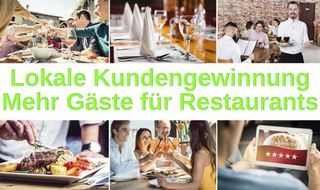 Lokale Kundengewinnung Logo mit Claim und Bildern