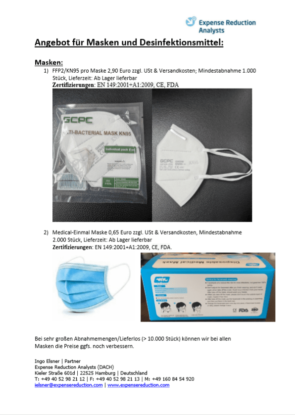 Masken & Desinfektionsmittel 1