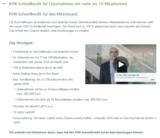 KfW-Schnellkreditprogramm