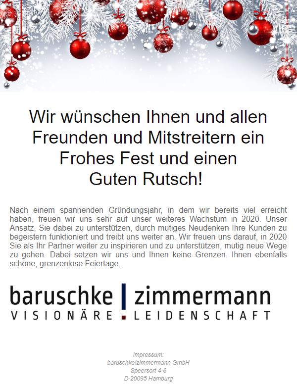 b!z Weihnachstkarte 2019